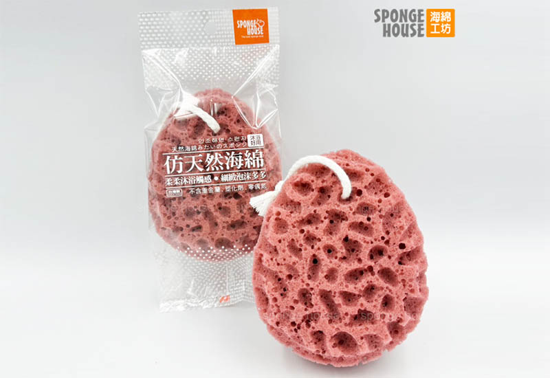 海綿工坊-仿天然沐浴海綿-水滴型